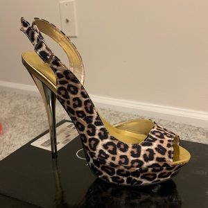 Cheetah print, Sling back stilettos